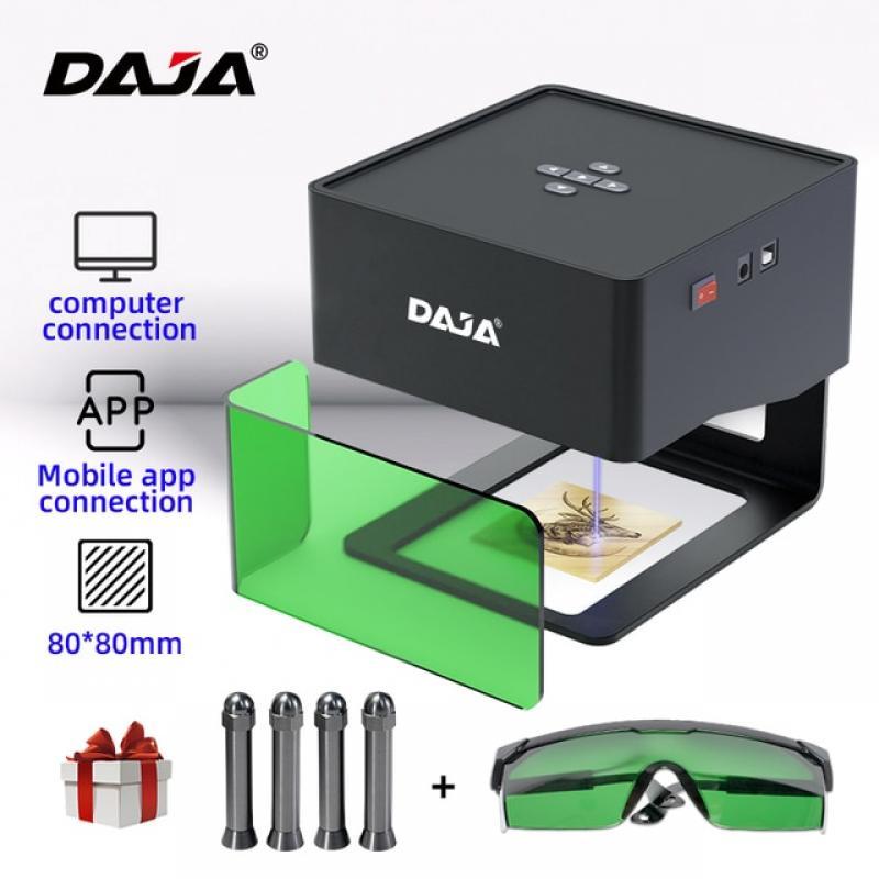 DAJA DJ6 3W Mini Laser Engraver,DIY Woodworking Wood Plastic Laser Engraving Machine Fast Mini Logo Mark Printer Cutter