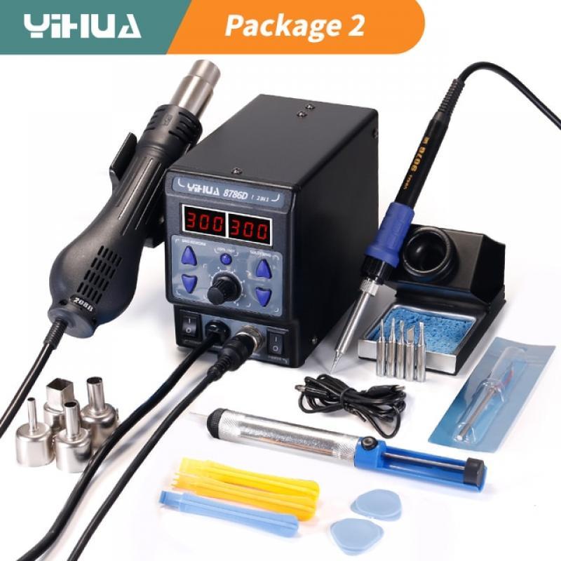 YIHUA 8786D Soldering Iron Hot Air Soldering Station DIY Digital Rework Station Phone Repair BGA SMD Solder Tool Welding Station