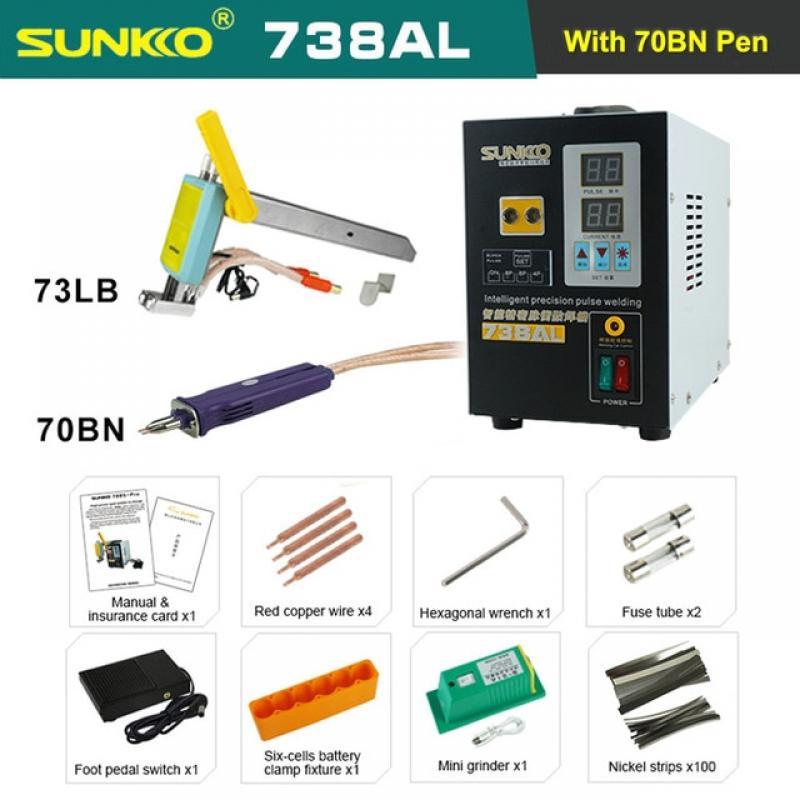 SUNKKO 738AL Spot Welding Machine 3.6KW New Upgraded Telescopic Arm Handheld WIth Spot Welding Pens Precision Pulse Spot Welders