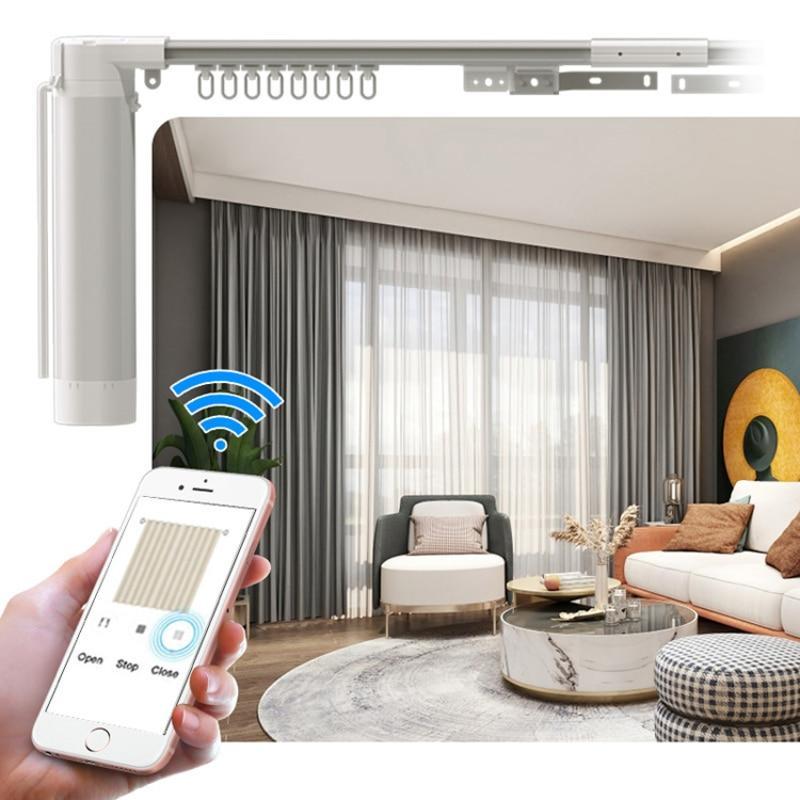 Remote Control System Electric Drapery Automatic Motor Curtain Rail Track Customized Smart Home Motorized Curtain Track