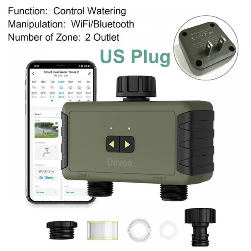 WiFi Garden Watering Timers Smart Drip Irrigation Rain Delay Programmable Controller Multi Zone Automatic Valve Alexa Voice