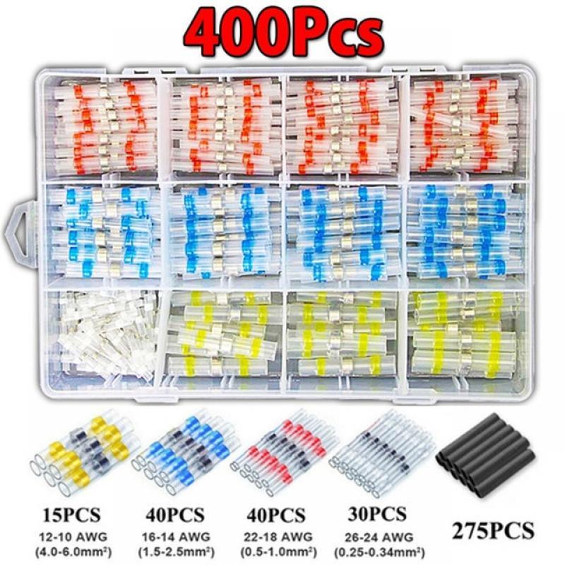 800pcs Solder Seal Wire Connectors Heat Shrink Insulated Electrical Wire Terminals Butt Splice CableCrimp Waterproof Automobile