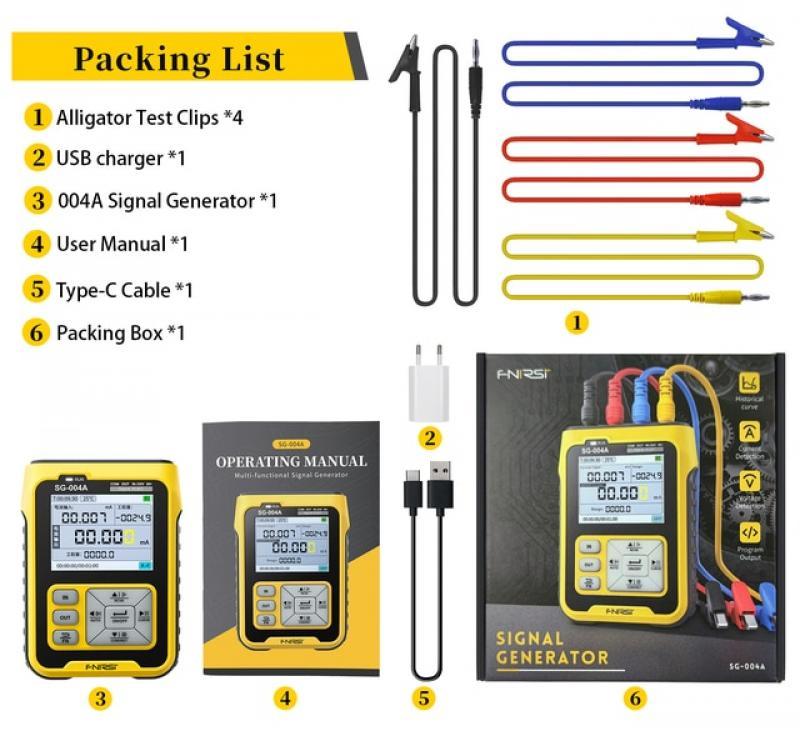 FNIRSI SG-004A  Multifunctional Signal Generator 4-20mA PT100 Thermocouple Resistance Pressure Transmitter Process Calibrator