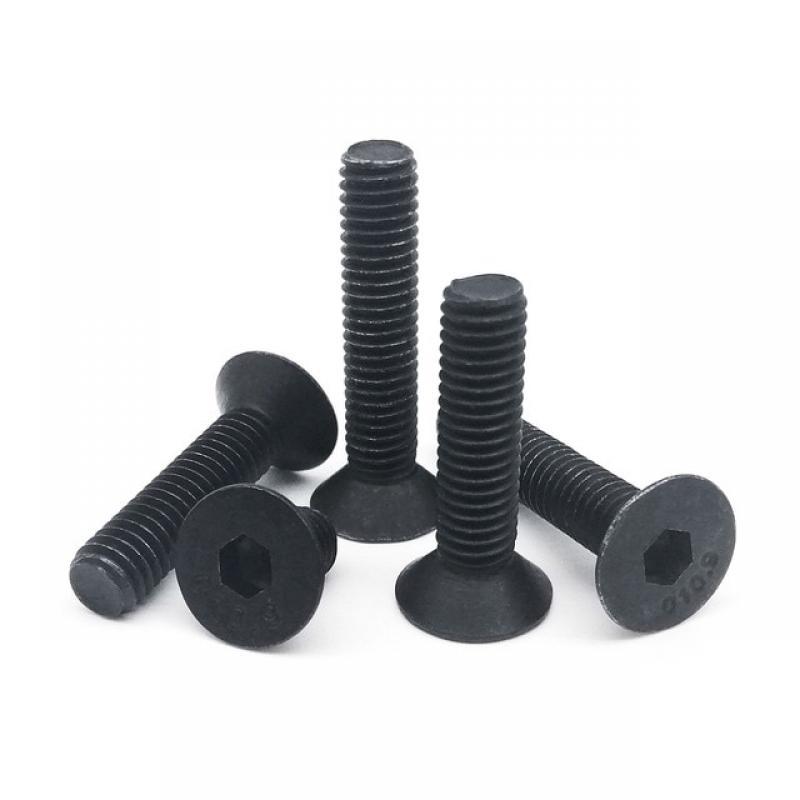 10/50pcs M3 M4 M5 M6 M8 DIN7991 Black Grade 10.9 Steel 304 Stainless Steel Hexagon Hex Socket Flat Countersunk Head Screw Bolt