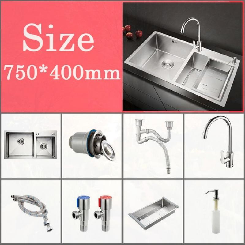 Kitchen with Knife Holder Sink Above Counter Udermount Sinks Vegetable Washing Basin Stainless Steel Single Bowl Kitchen Sinks