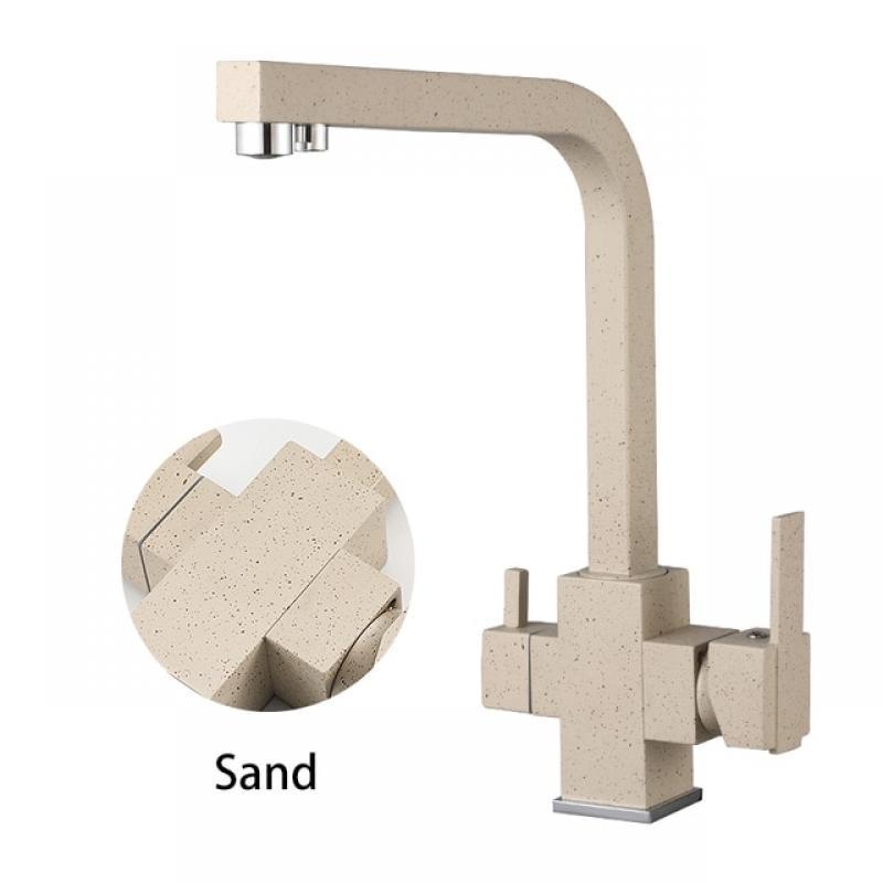 Fliger Filter Kitchen Faucet Brass Kithcen Purified Faucet Black Drinking Water Tap Crane Three Ways Sink Mixer Waterfilter Tap