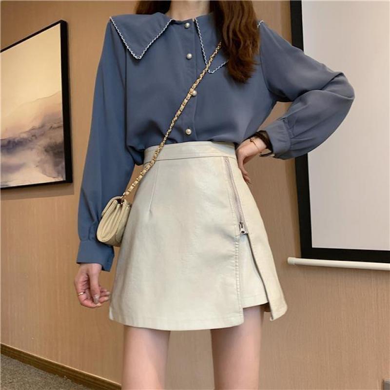 Women PU Leather Skirt Sexy Slim High Waist Chic Designer Zipper Mini Short Skirt Ladies Evening Dance Party Goth Skirts Dress