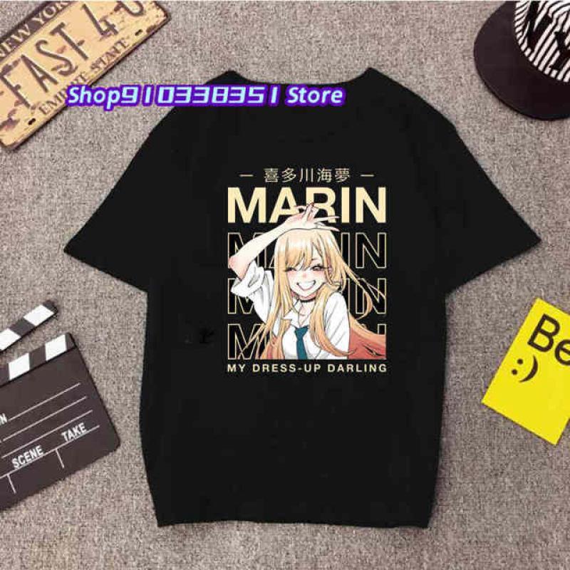 90s Hot Anime My Dress Up Darling t-shirt Marin Kitagawa T shirts Women Harajuku Ullzang Graphic Funny Tshirt Top Tee Clothing