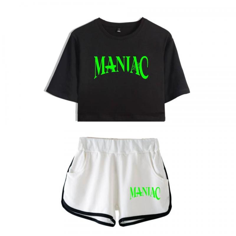 Stray kids MANIAC Tracksuits SKZ Outfit Sportsuits Women Set Cotton Sexy Short Top Middle Waist Shorts