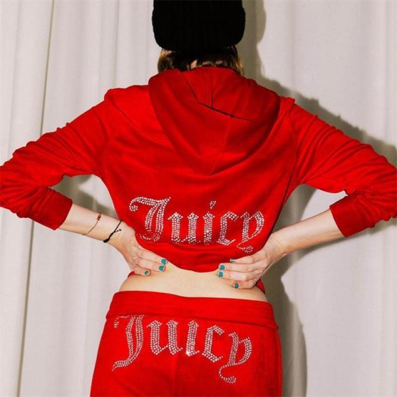 2023 Winter Juicy Coutoure Tracksuit 2-Piece Set Tracksuit Suit Women Velvet Juicy Sweatshirt and Pants with Diamonds ropa mujer