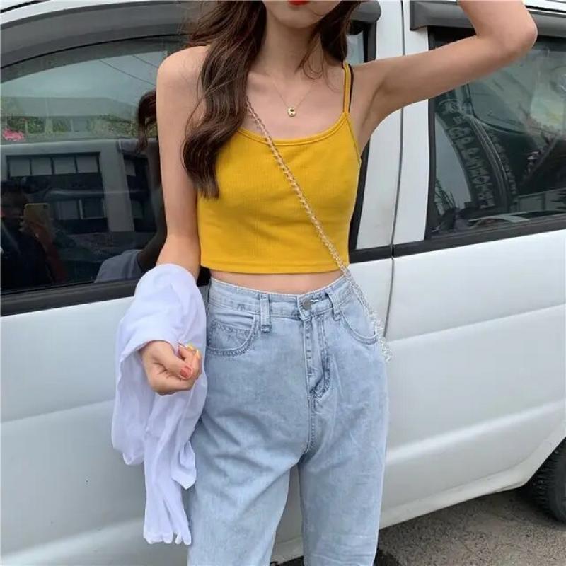 Sexy Black Halter Crop Top Women Summer Camis Backless Camisole Fashion Tube Top Female Sleeveless Streetwear Club Y2k Clothes