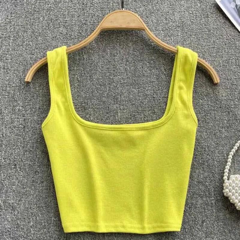 Tank Top Women Sexy Backless Y2k Top Slim Fit Bottoming Blouse Solid Crop Top Sleeveless Camis Mujer