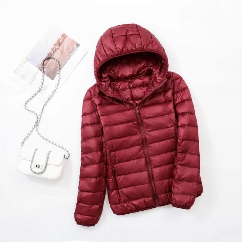 30 Colors Women Fashion Hoodid Short Puffer Jackets 2023 New Arrivals Autumn Winter Female White Duck Down Korean Slim Fit  Coat