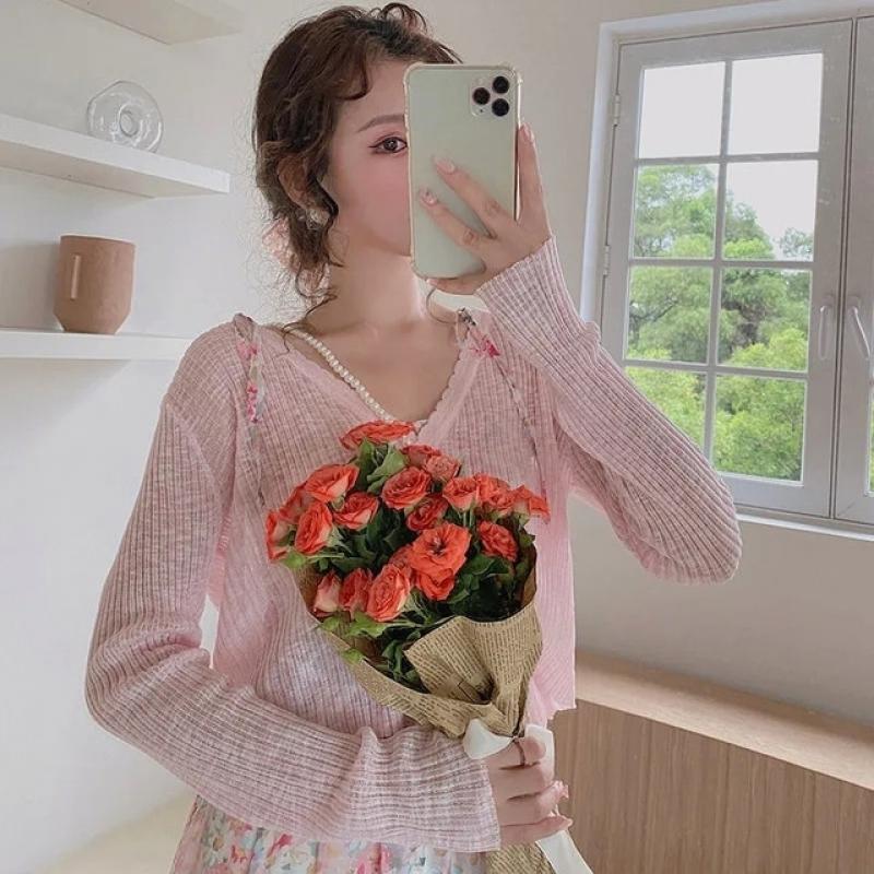 WTEMPO Shrugs Women Candy Color Sweet All-match Cape Elegant Long Sleeve Bolero Sun Shading Cardigan Cropped Shawls Chic Outwear