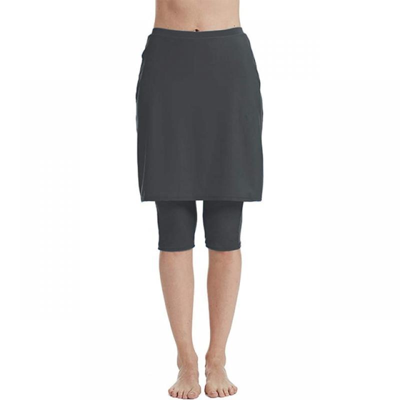 Women's capris leggings energetic skirt swimsuit sunscreen skirt  (Gray)