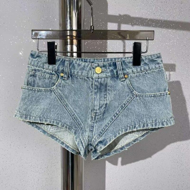 Retro hot girl ultra-short jeans, old wash, back piece embroidery, the gods of leg length pants, shorts female y2k 2023