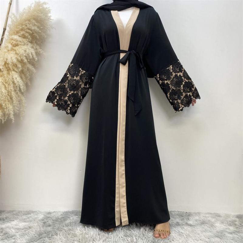 Abaya For Women Dubai 2022 Fashion Middle East Muslim Islamic Clothing Kimono Black Open Abaya Turkey Dresses