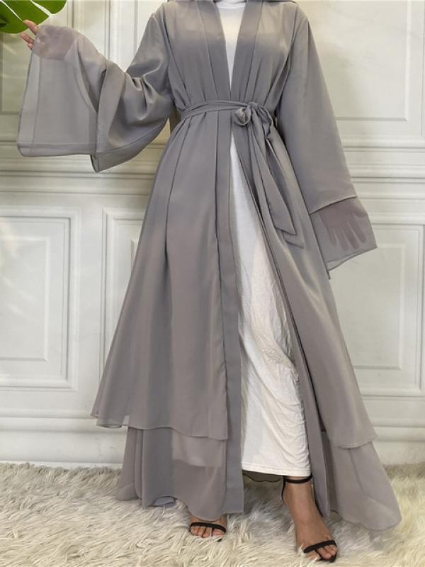 Chaomeng Ramadan Chiffon Open Abaya Dubai Turkey Kaftan Muslim For Women Kimono Modest Robe Femme Caftan Marocain Islam Clothing
