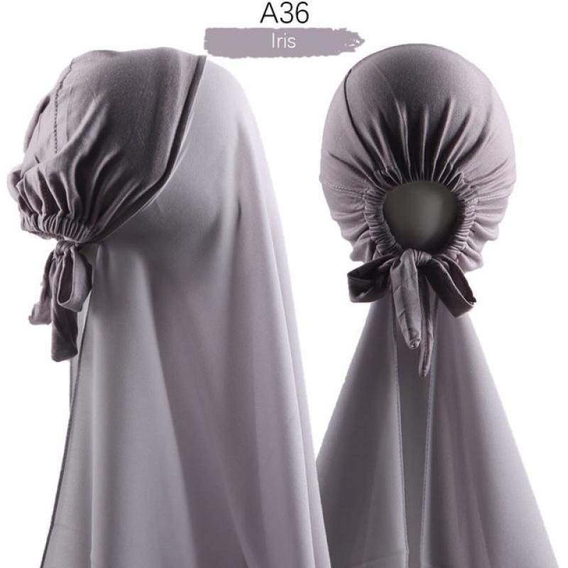 Muslim Women Chiffon Hijab With Cap Bonnet Instant Chiffon Hijabs Pinless Shawl Head Scarf Underscarf Caps Cover Headwrap