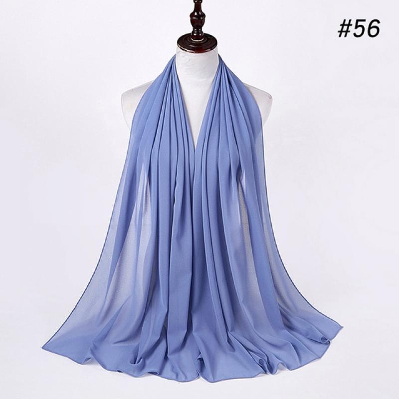 HUISHI Head Scarf Women Bubble Chiffon Plain Scarf Hijab Women Wrap Solid Color Shawls Headband Muslim Hijabs scarves 61 colors