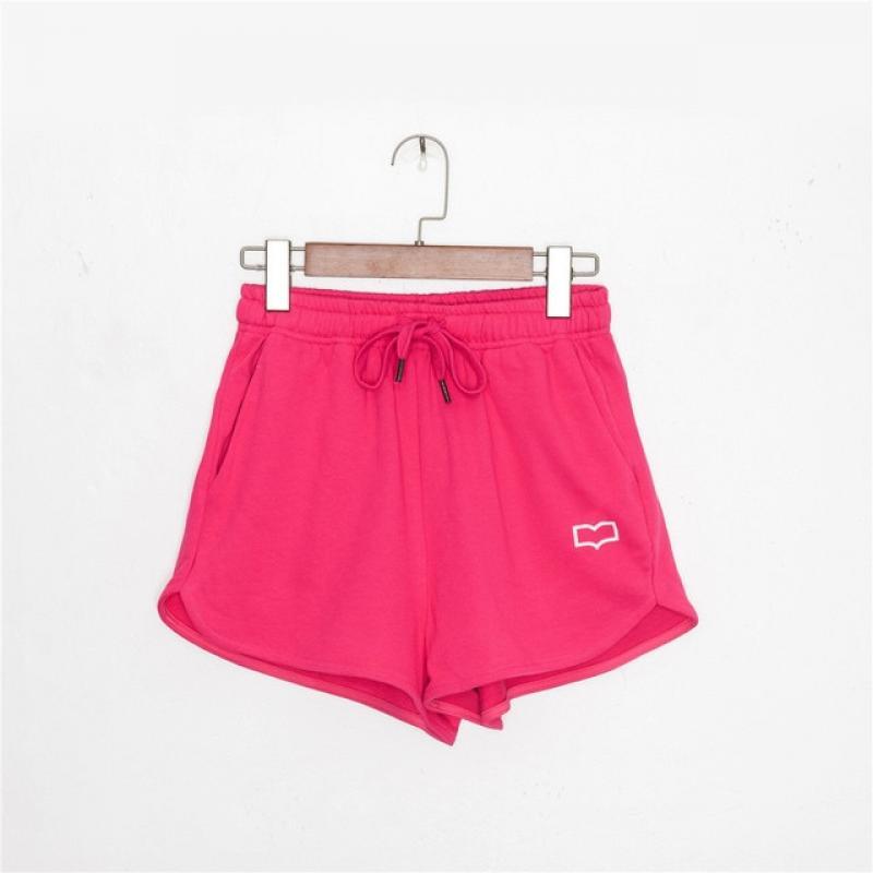 Women Elastic Waist Flocking Detail Patchwork Short Pants - Ladies Stylish Shorts