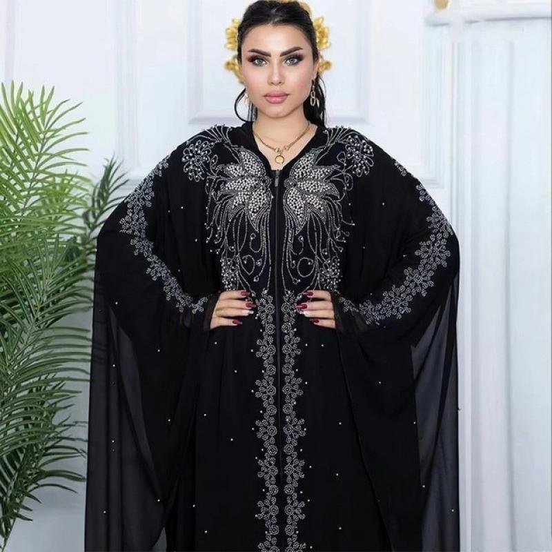 Dubai abaya Muslim robe loose fashion women's dress Europe and America Middle abayas for women Long dress + Blouse (2 piece set)