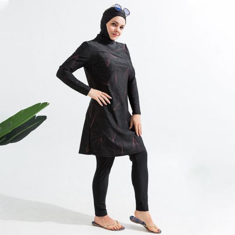 Burkini Muslim Plus Size Swimwear Cover Ups For Women Hijab 3PCS Modest Long Sleeve Swimsuit Islamic Swimming Suit Swim Bathing