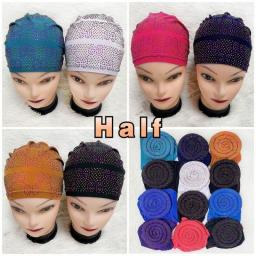 1 Dozen High Quality Newest Elegant Turban Hats Women Cap Beaded For India  Scarfs Head Wrap Headband Girl Hair Accessories Lady