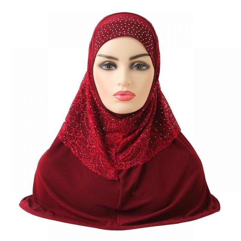 muslim big girls amira hijab islamic scarf arab hat women's headwrap ramadan pray hats amira pull on headwrap muslim sets