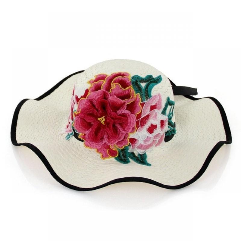 Hat Sun Hats for Women Cap Beach Hat Casual Summer Embroidered Straw Hat Shade Ethnic Style Fashion Vintage Elegant Best Seller