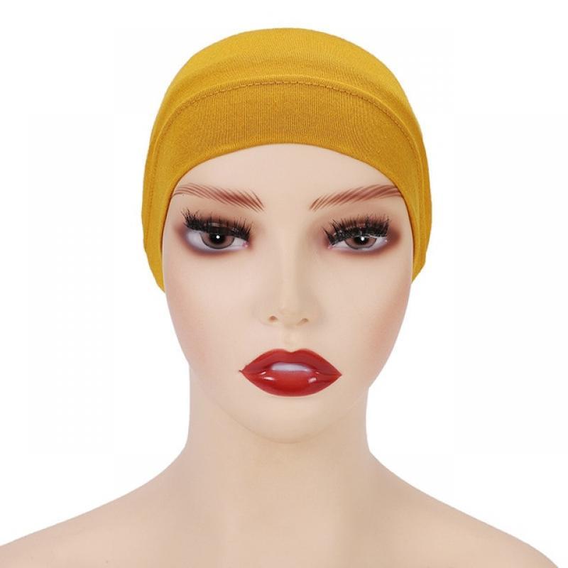 Solid Color Muslim Hijab Bonnets Malaysian Hat Saudi Arabia Muslim Fashion Islamic Prayer Cap Accessories For Women African