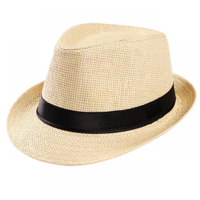 Sunhat Women Men Fashion Summer Casual Trendy Beach Sun Straw Hat Cowboy Fedora Hat Gangster Cap Sun Hat Small Hat Sunscreen