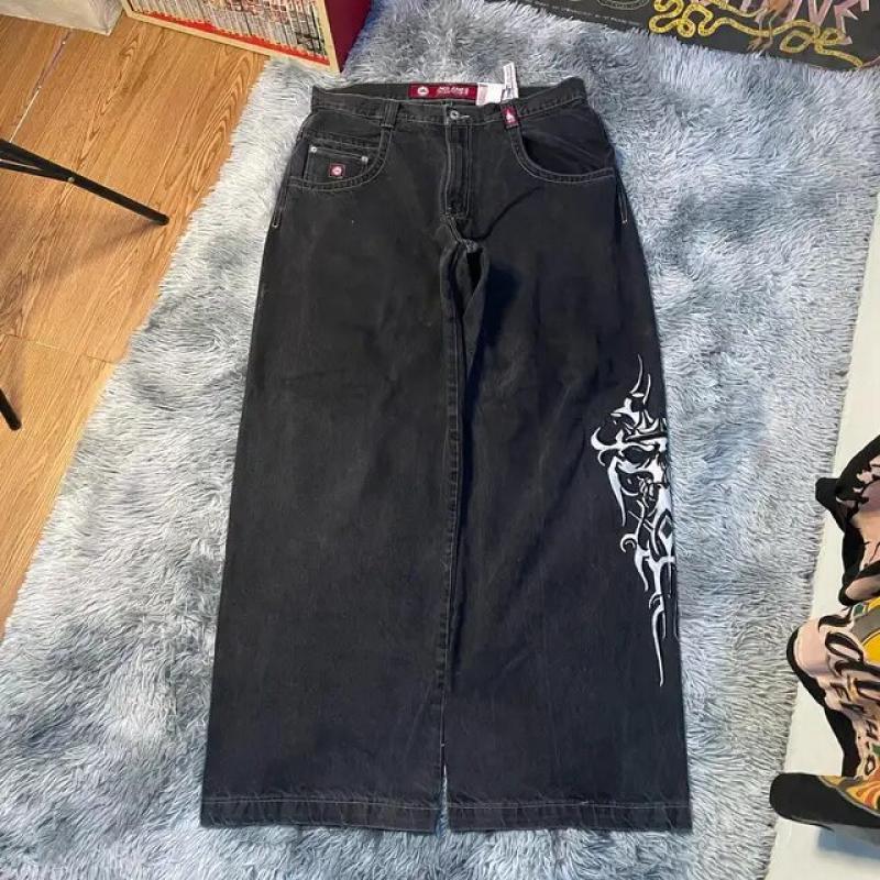 JNCO Jeans Y2k Streetwear Hip Hop Boxing Gloves Graphic Print Baggy Jeans Black Pants Men Women New Harajuku Gothic Wide Trouser