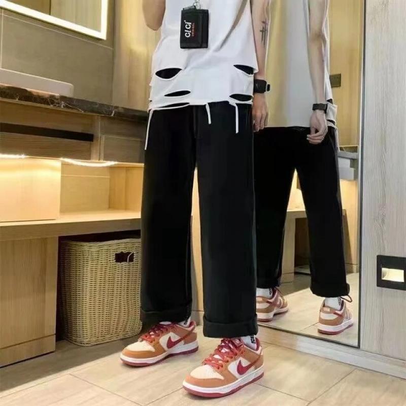 Detachable pants spring straight new men's loose high street sports pants American hip-hop trendy brand wide-leg casual pants