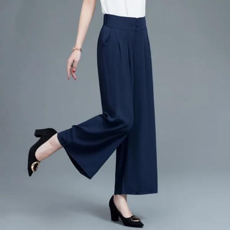 Spring Summer Women Oversize Casual Pants Thin Solid Streetwear Fashion New Big Size Elastic High Waist Korean Vintage Trousers