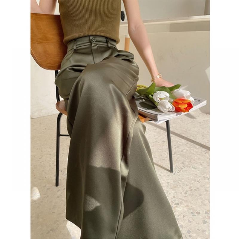 New Fashion Wide Leg Suit Pants Women Vintage Summer Solid Color High Waist Trousers Oversize Office Lady Straight Pants Y2k