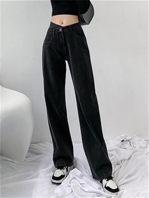Baggy Jeans for Women 2023 New Criss Cross High Waisted Wide Leg Full Length Pants Vintage Do Old Streetwear Pants
