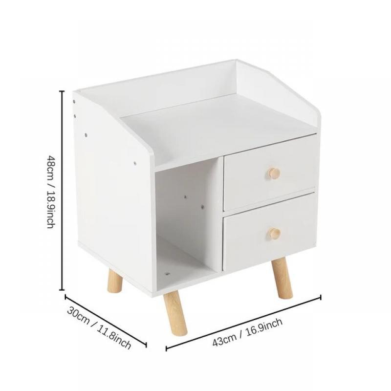 White Nightstand with Drawer Bedside Table Side Table for Small Place Bed Table End Tables for Living Room Bedroom File Cabinet