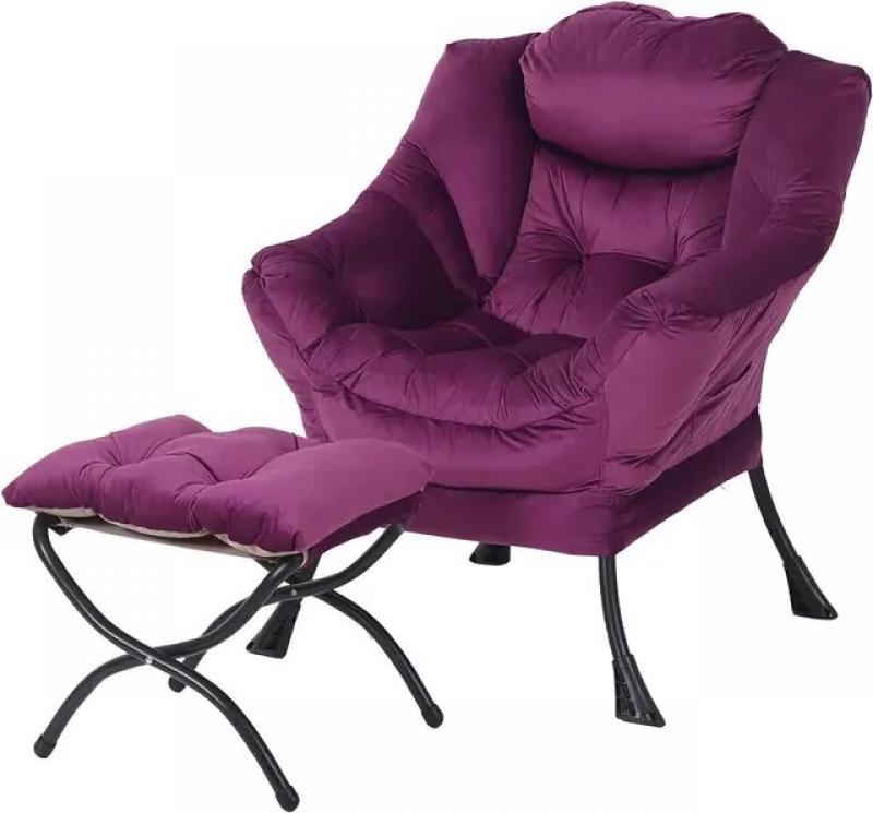 Modern large leisure chair, lazy chair with footrest, leisure sofa armchair, reading chair
