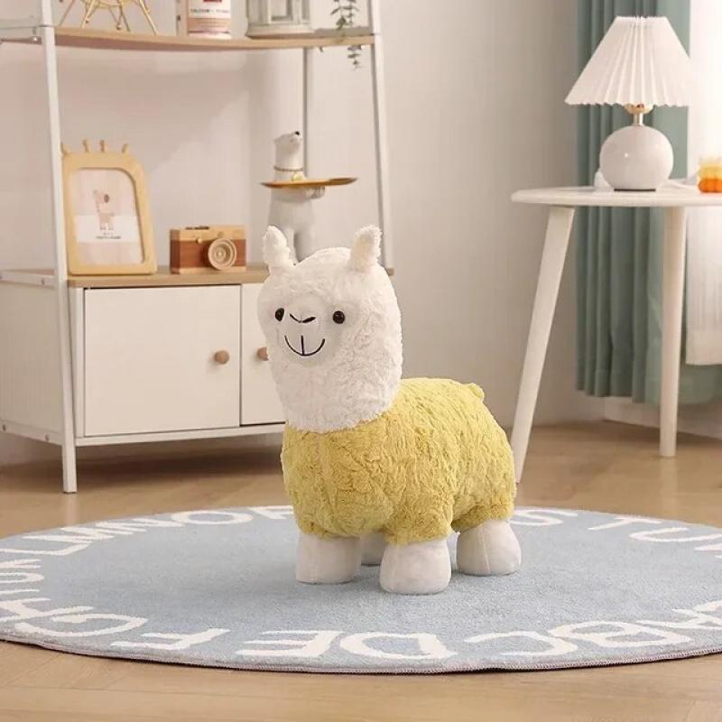 Cartoon Seat Alpaca Living Room Shoe Changing Stools Creative Cute Animal Bench Children ottoman Leisure Mobile Stool Furniture