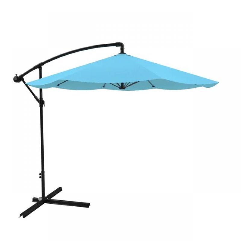 BOUSSAC 10' Cantilever Patio Umbrella with Base, Red,Family Yard Sun Umbrella Umbrella for Beach,patio Furniture