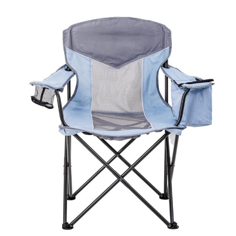 Ozark Trail Oversized Mesh Camp Chair with Cooler, Blue/Aqua and Grey, Adult