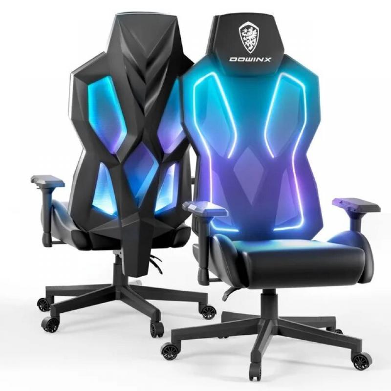 2023 New Gaming Chair with LED Lights, Computer Chair with Adjustable Lumbar Suppor