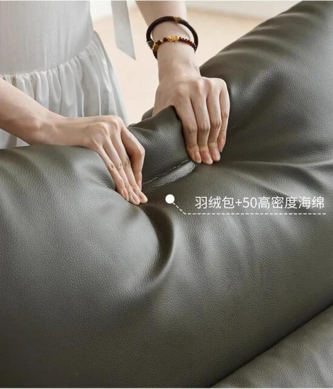 sofa, high-end villa living room, minimalist leather tofu block special-shaped UFO sofa, high-end villa living roomdown sofa