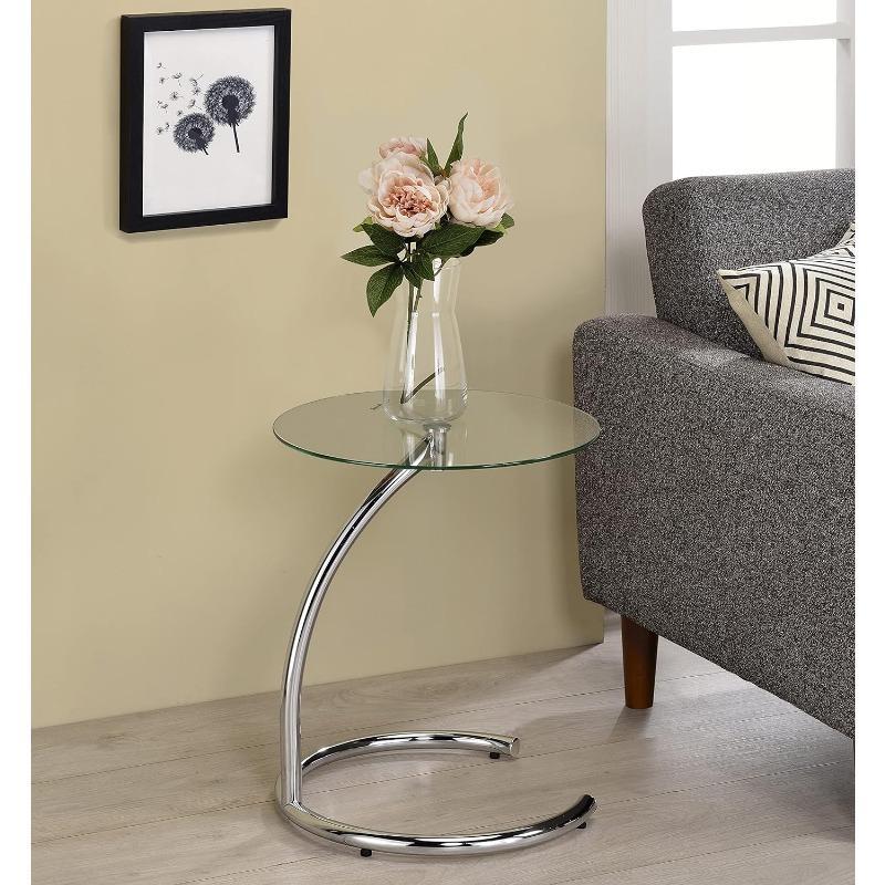 Kings Brand Furniture - Chrome with Glass Modern Accent Side End Table