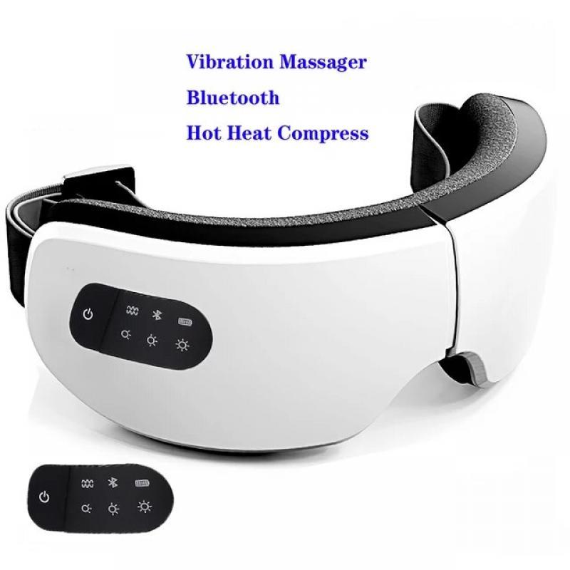 Eye Massager Smart Eye Mask Vibrator Hot Compress Bluetooth Musice Eye Care Heating Fatigue Relief Foldable Device USB Charging