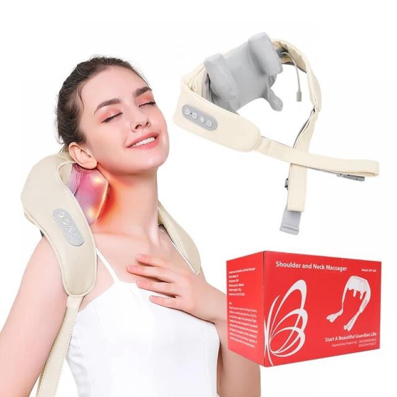 Electric Neck And Back Massager Wireless Neck And Shoulder Kneading Massage Pillow Cervical Back Muscle Relaxing Massage Shawl