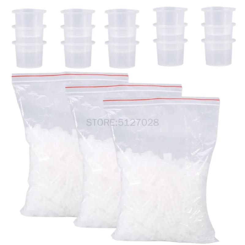 100Pcs Plastic Microblading Tattoo Ink Cup Cap Pigment Clear Holder Container S/M/L Size For Needle Tip Grip Tattoo Supplis