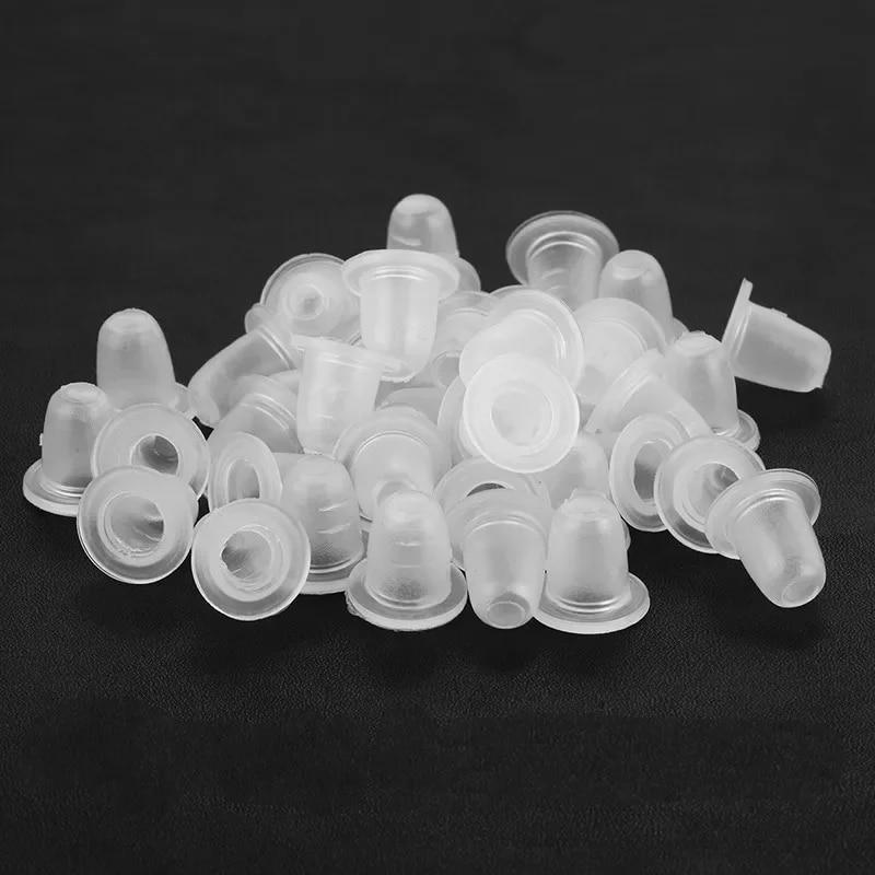 100Pcs Disposable Tattoo Ink Cup Small&Big Size Silicone Permanent Tattoo Makeup Eyebrow Makeup Pigment Container Caps