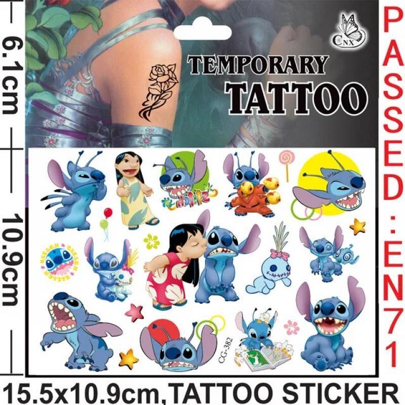 New Interstellar Baby Stitch Cartoon Tattoo Stickers Children Stitch Water Transfer Disposable Tattoo Stickers Toys Kawaii Gift